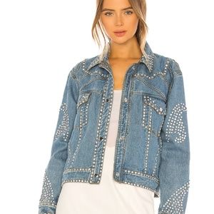 UNDERSTATED LEATHER Electra Denim Rhinestone Jacket